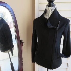 Brigitte Bailey M Asymmetrical Zip Up Jacket Black